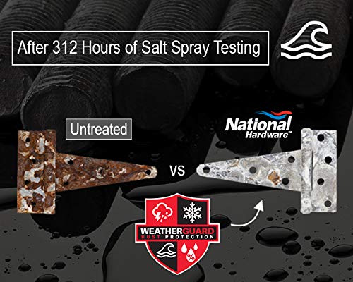 ناشونال هاردوير National Hardware N129-767 خطافات لولبية/مفصلات حزام 12 بوصة مطلية بحماية WeatherGuard مطلية بالزنك - Image 5